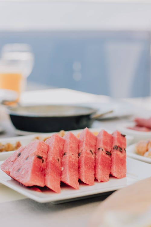 Sliced Watermelon in a Plate