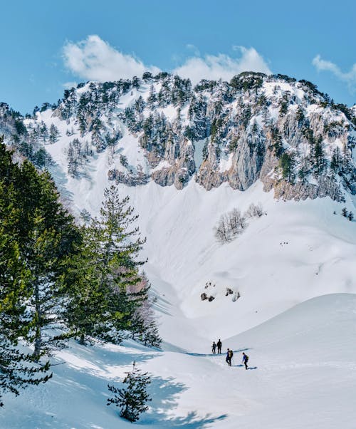 People in Winter Mountains