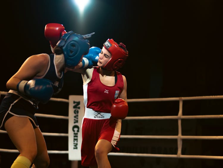 Women Fighting In Boxing Ring