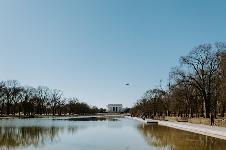 The Lincoln Memorial Reflecting Pool In Washington 