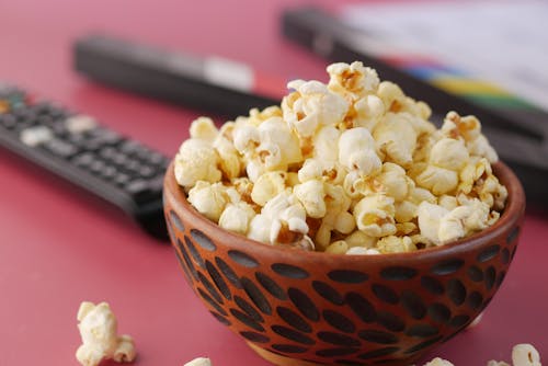 Free A Popcorn in a Ceramic Bowl Stock Photo