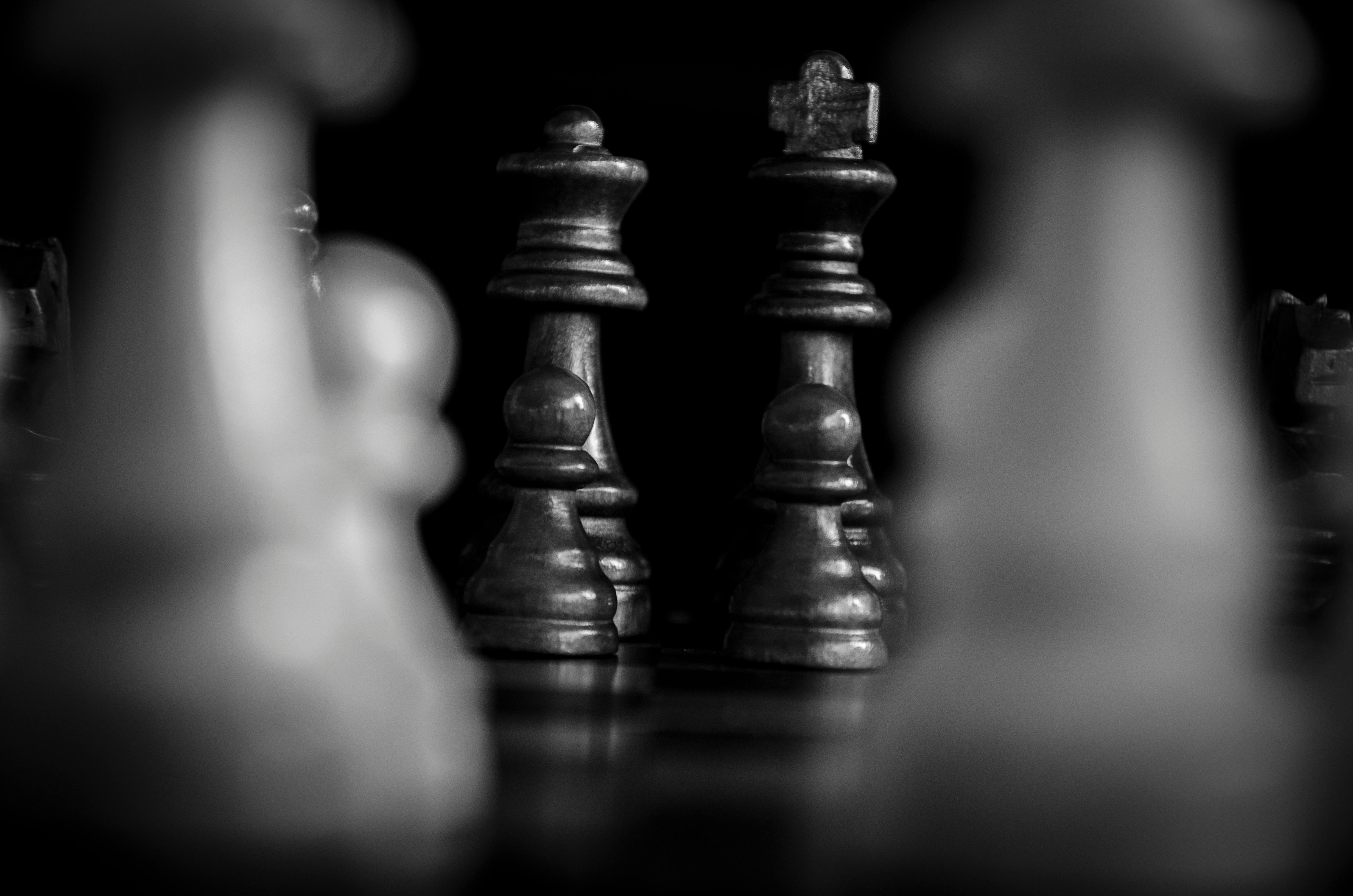 Free stock photo of black and white, chess