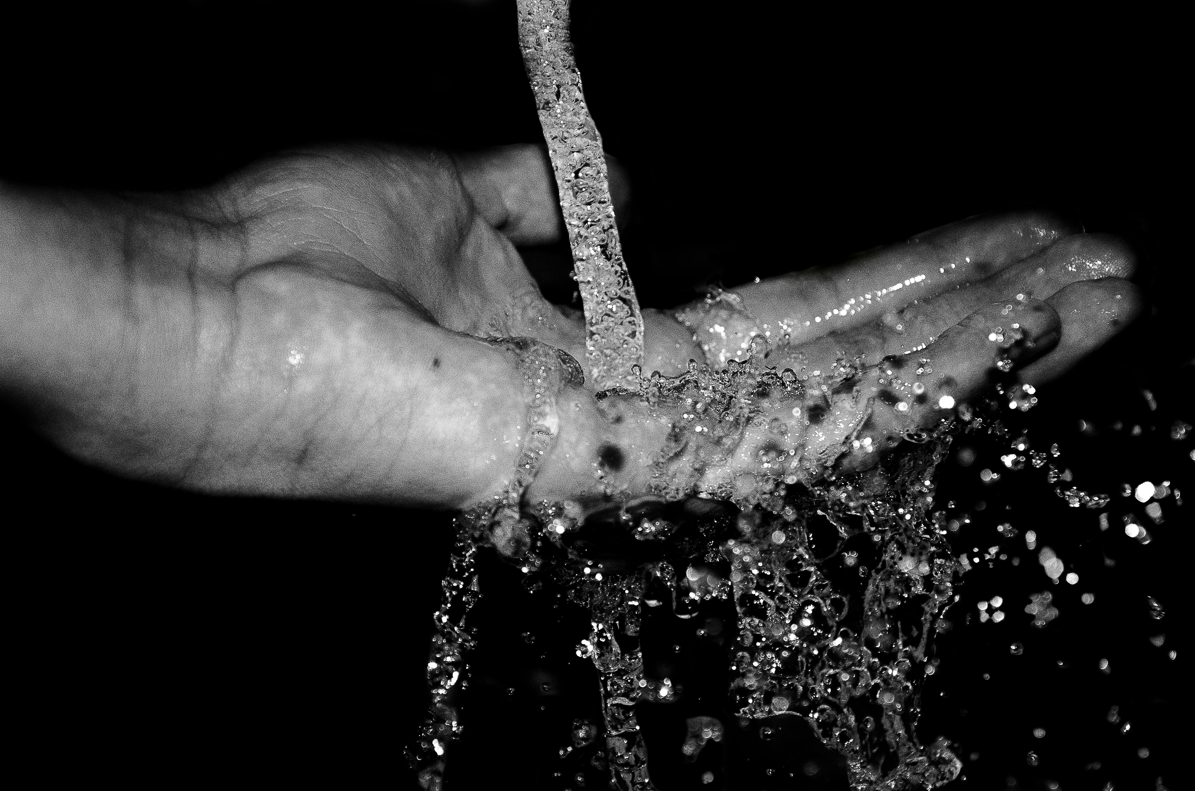 Free stock photo of hand, water, water splash