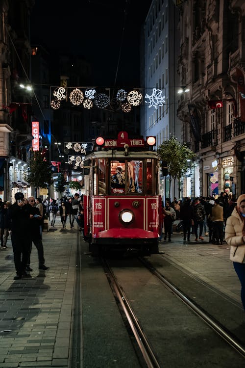 Red Tram on the Street