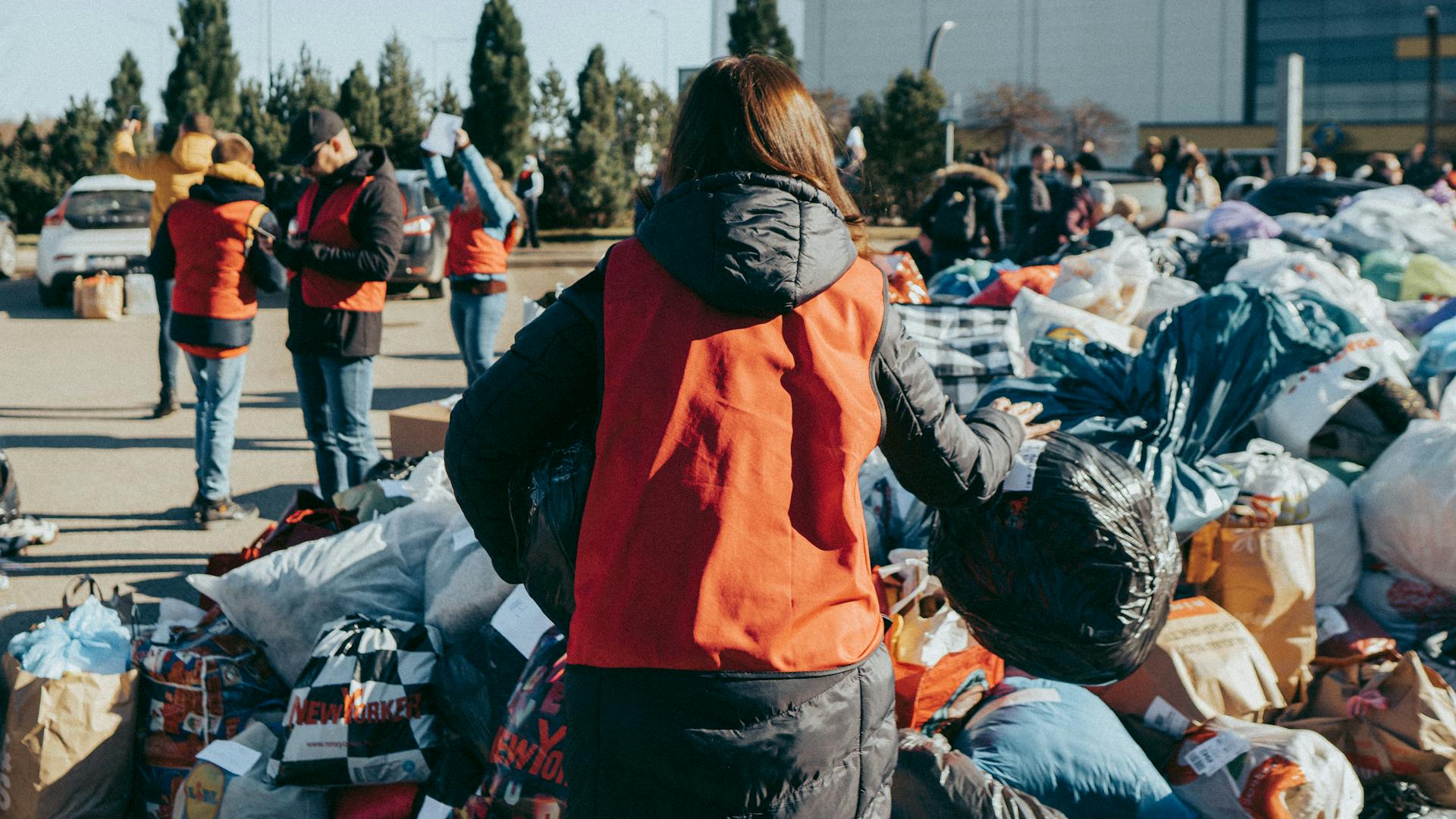 Volunteers Collecting Donations for People in Need