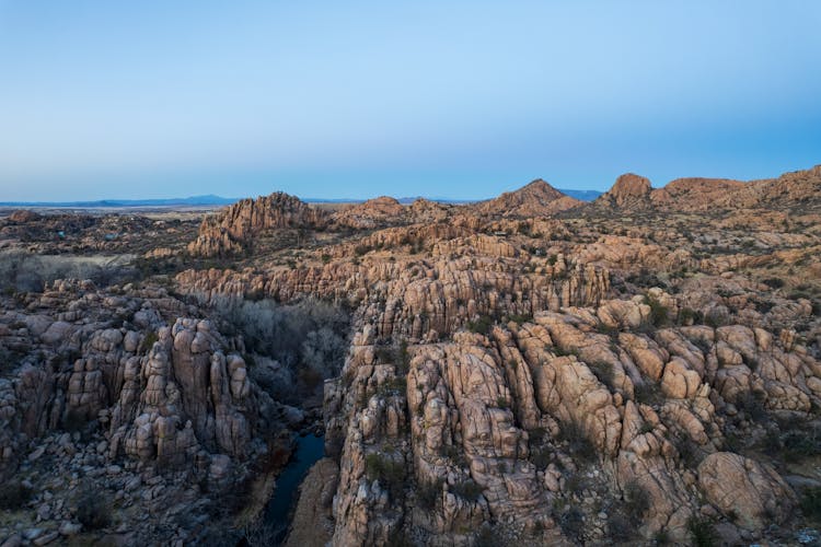 Brown Rocky Mountain Under Blue Sky In Prescott Arizona