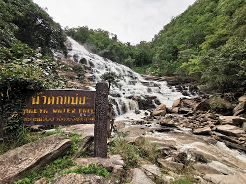 Brown Wooden Signage on Rocky River