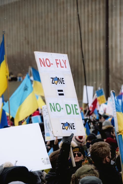 Foto stok gratis bendera ukraina, demonstrasi, kerumunan orang