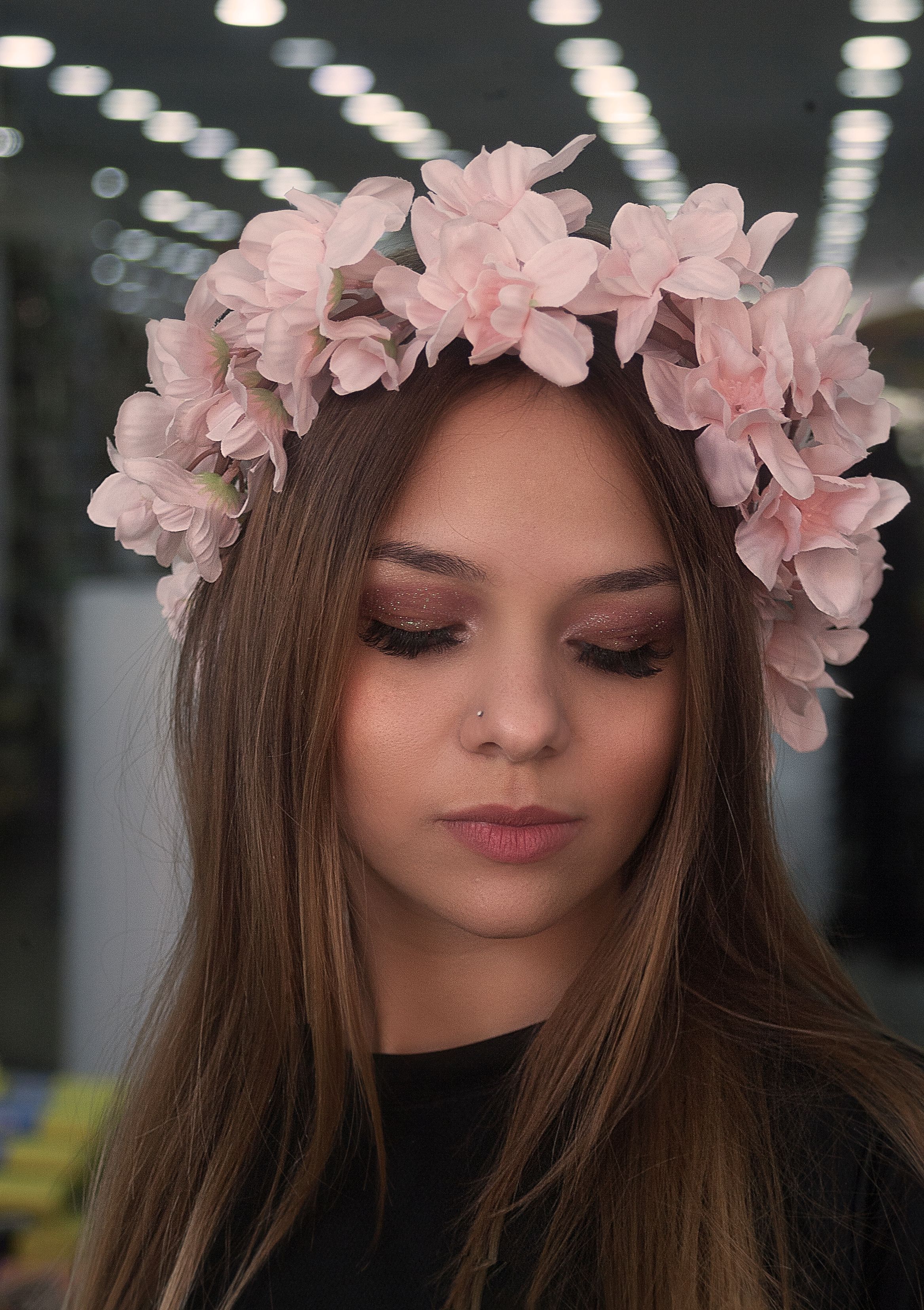 A Woman With Pink Flower on Her Head · Free Stock Photo