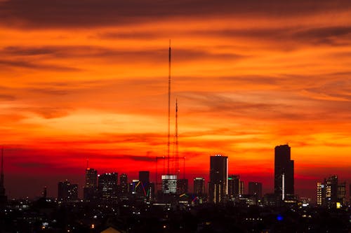 Free stock photo of cityscape, jakarta, sunse