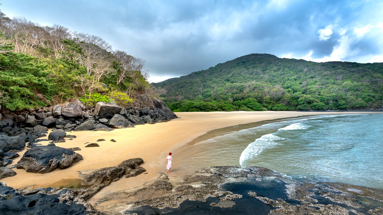 Boulders on sea shore, Comoros