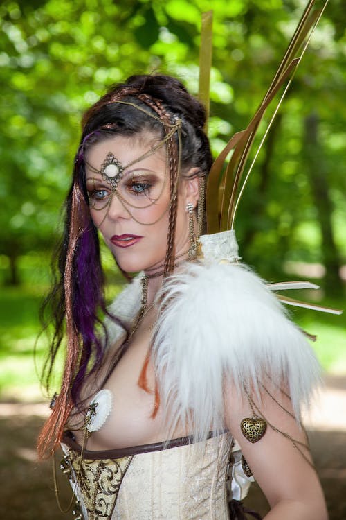 A Woman in a Steam Punk Costume