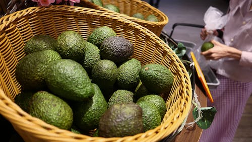 Avocadoes in a Wicker Basket 