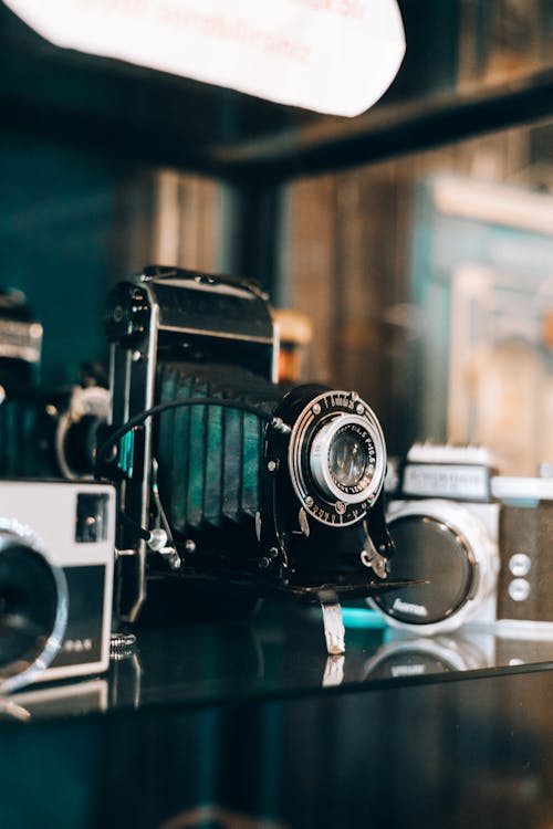 Black and Silver Vintage Camera