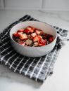 Bowl of Fresh Strawberries with Flakes or Breakfast