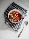 Healthy Vegan Breakfast of Strawberries and Cereals