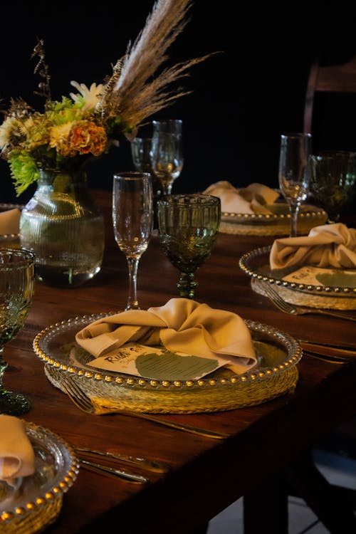 Foto profissional grátis de disposição da mesa, faqueiro, guardanapo de mesa