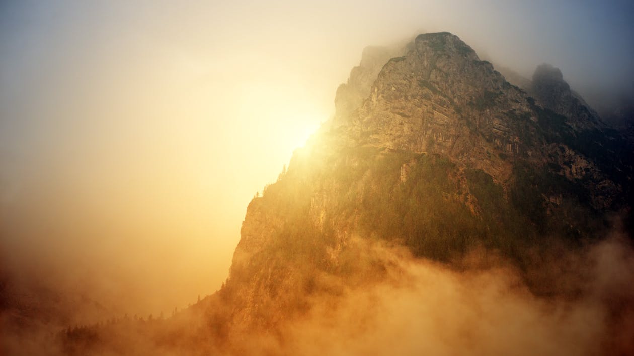 Golden Hour Photography of Mountain