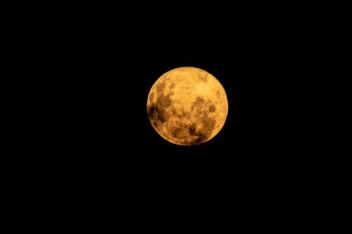 Free Full Moon in a  Dark Night Sky Stock Photo
