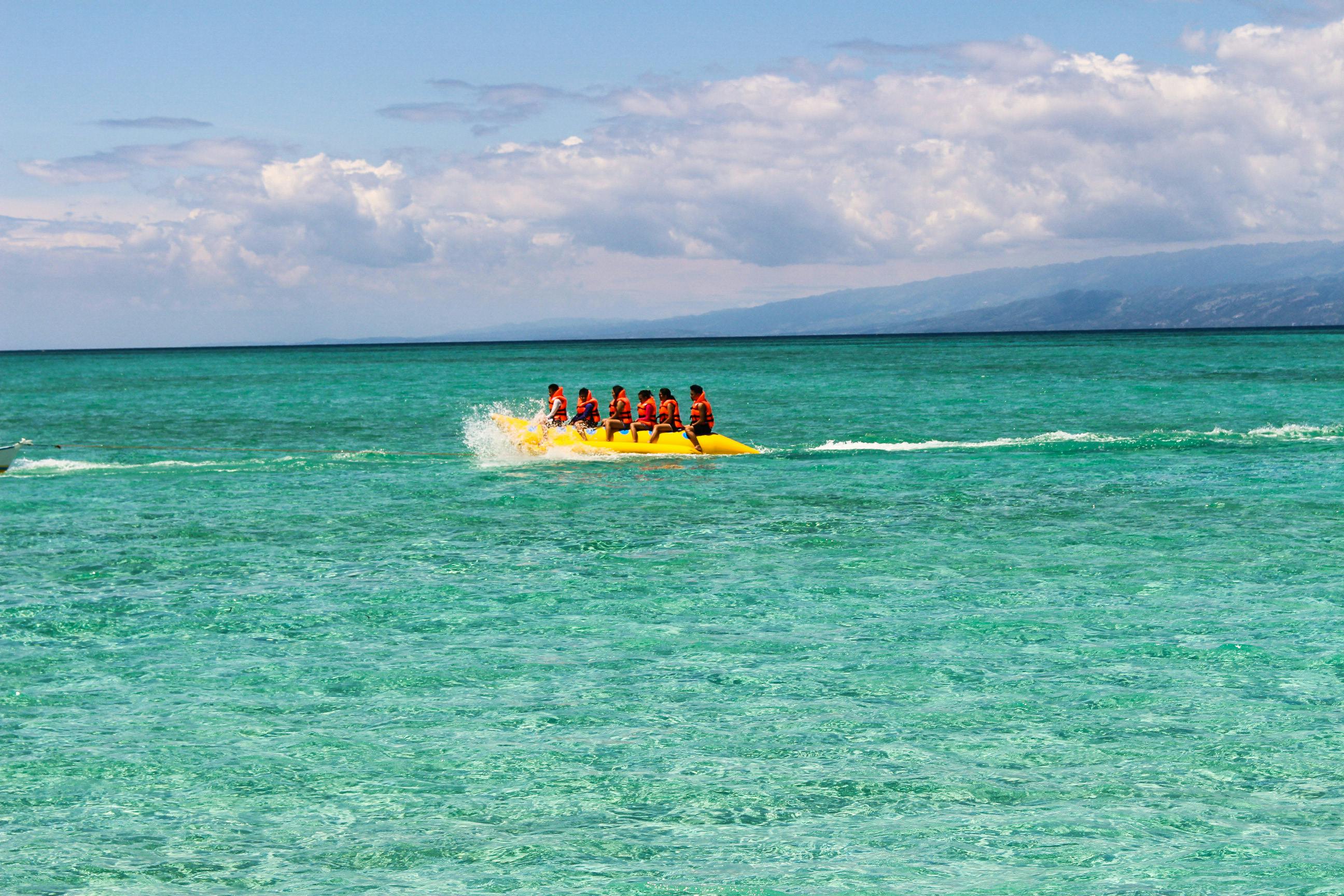 Free stock photo of banana boat, beach, clear water
