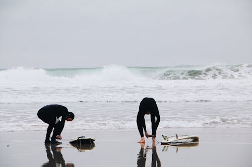 Foto profissional grátis de costa, ondas quebrando, surfistas