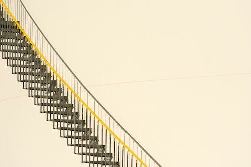 Free Gray and Yellow Metal Stairs Stock Photo