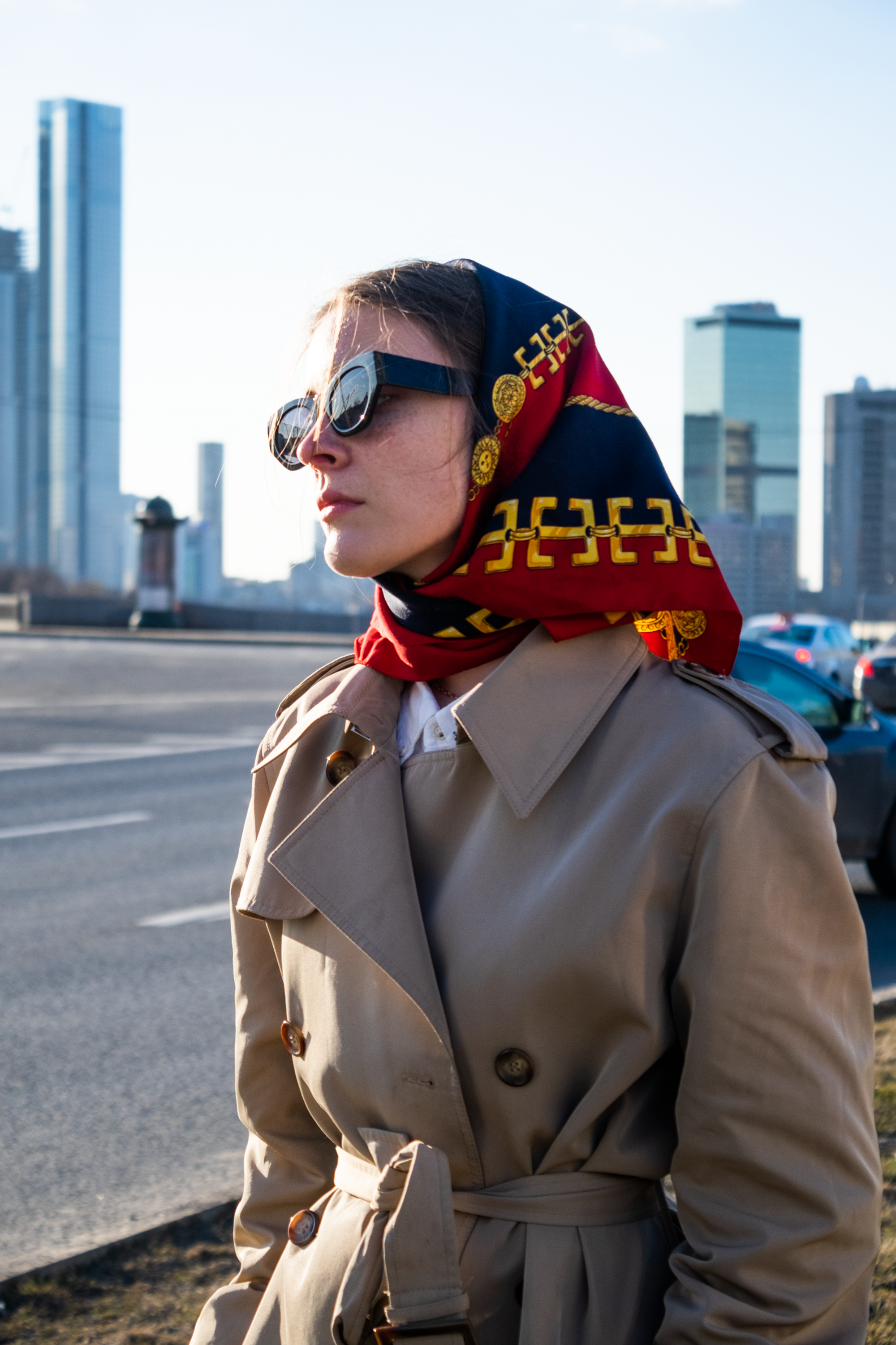 A Woman in Brown Coat Wearing Headscarf · Free Stock Photo