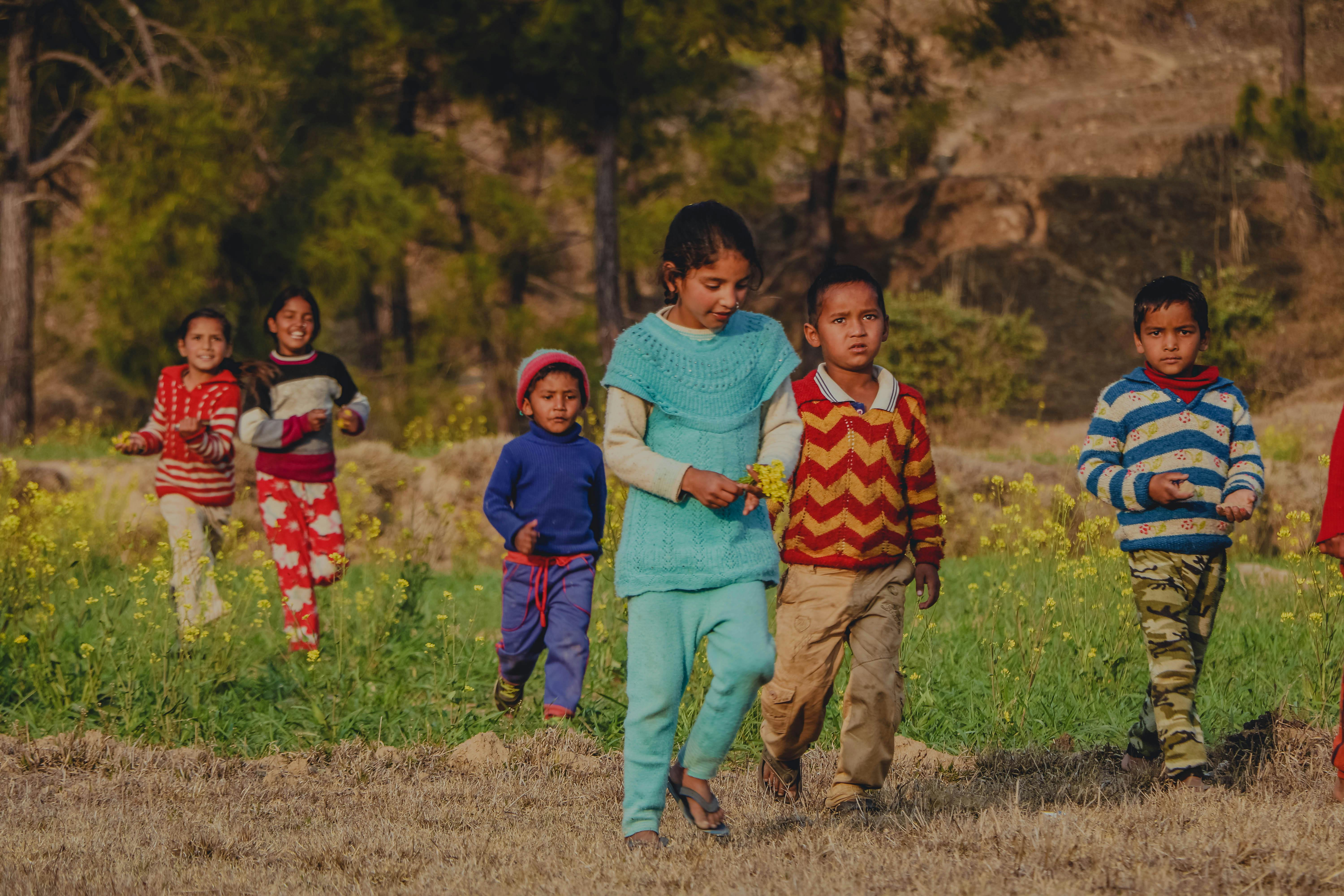 Children Playing on the Field · Free Stock Photo, image size:1125x750