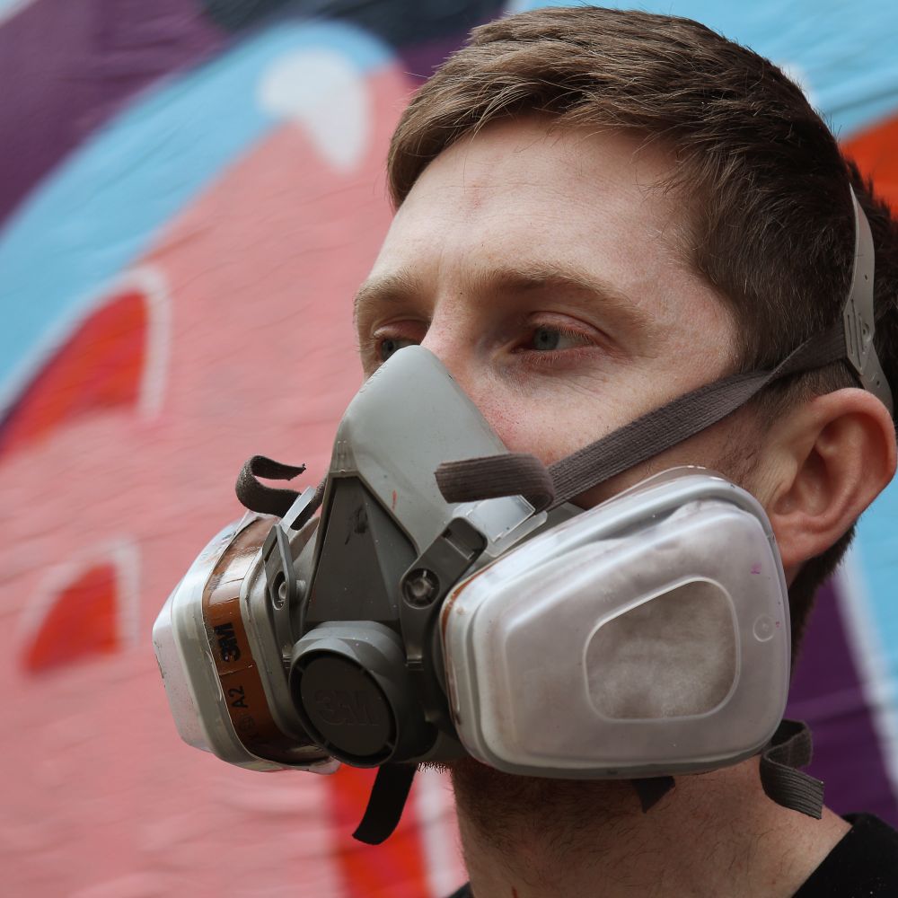 uPVC Spraying in Coombe — careful masking before painting begins