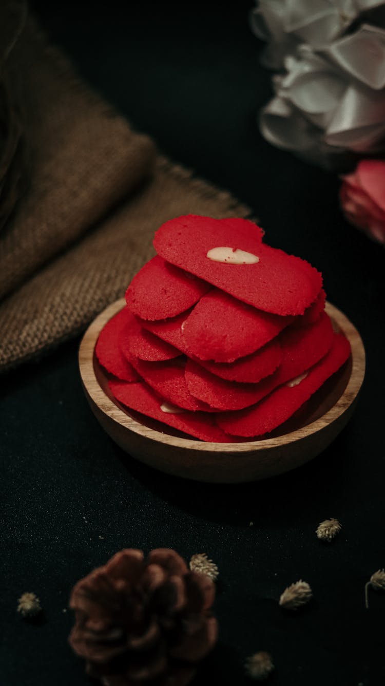 Red Decorations In Bowl