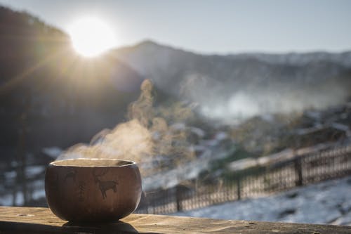 Smoking Hot Drink in a Bowl