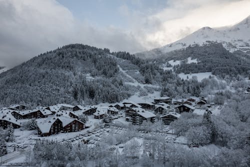 Kostnadsfri bild av bergen, frost, hus