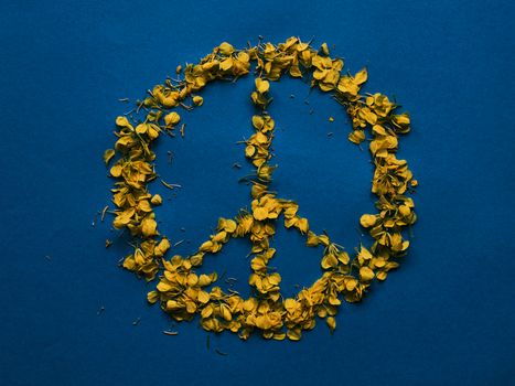 The colors of Ukraine and the symbol of peace