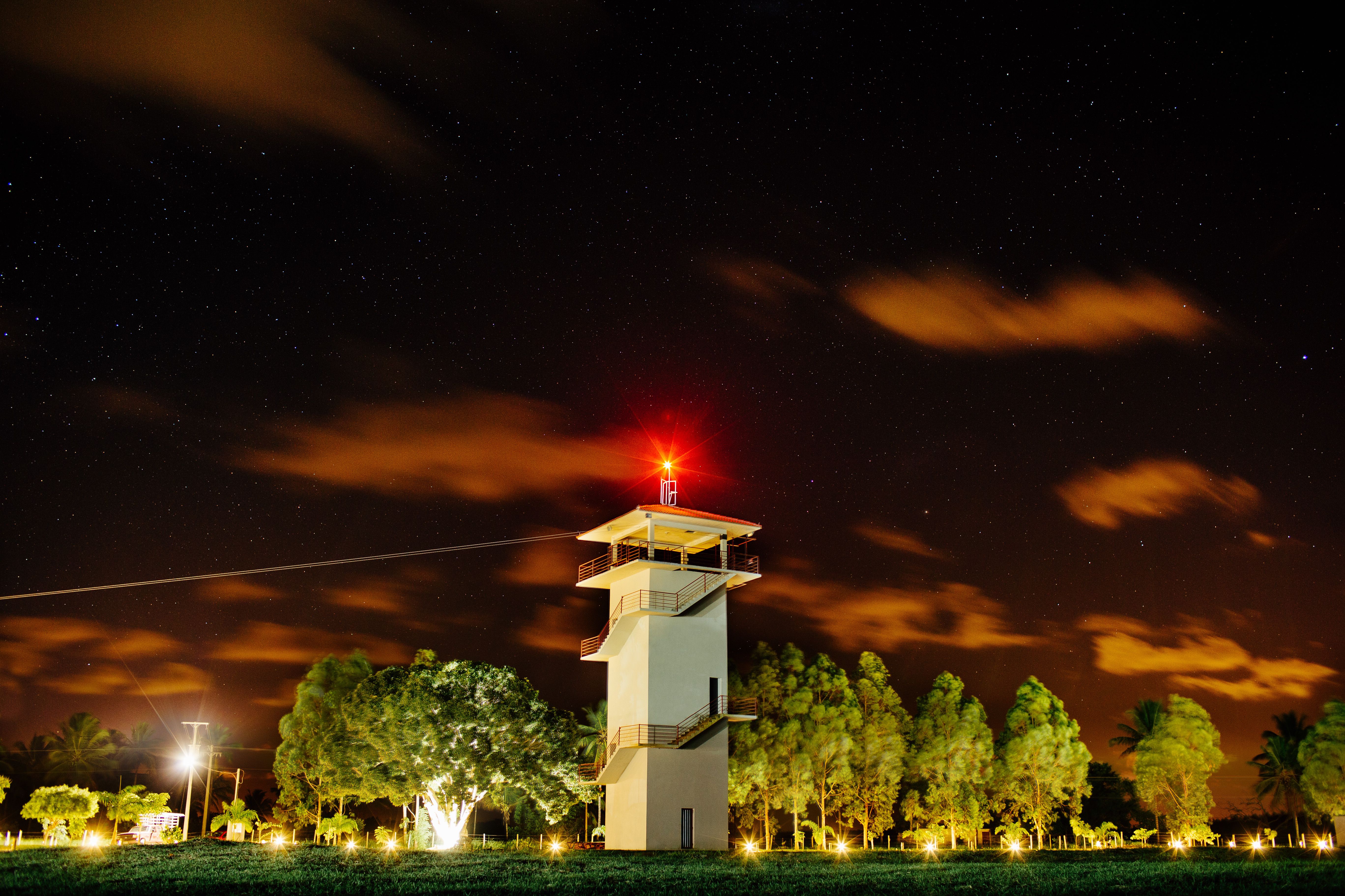 lighthouse beam night fog
