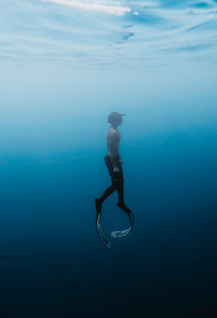 Underwater Shot Of Person Diving