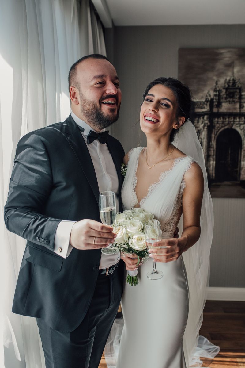 Champagne toast at wedding