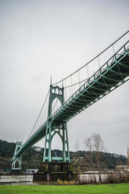 交通系統, 低角度拍攝, 吊橋 的 免費圖庫相片