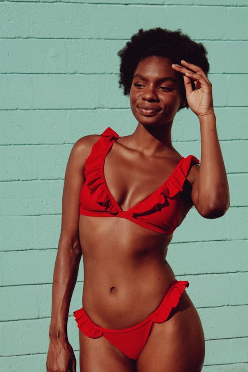 Základová fotografie zdarma na téma afroameričanka, bikini, černoška