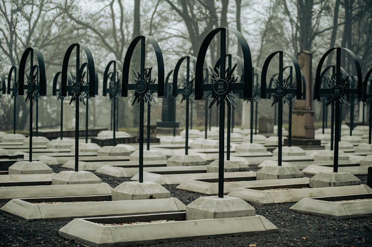 Crosses At Cemetery