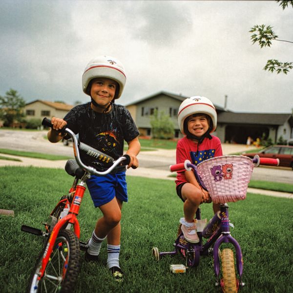 Bicycle with helmet