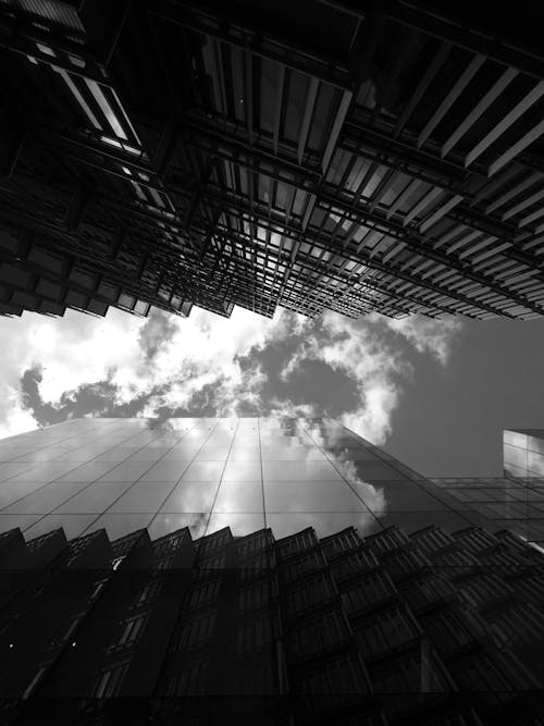 Grayscale Photo of High-rise Building