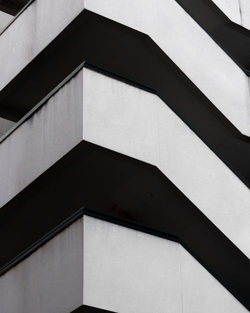 Monochrome Photo of Concrete Staircase