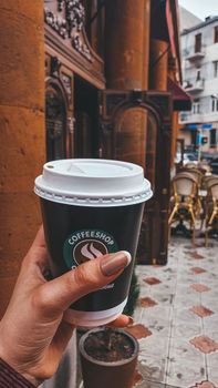 Enjoying a fresh coffee in a cozy Armenian alley. Perfect blend of culture and relaxation.
