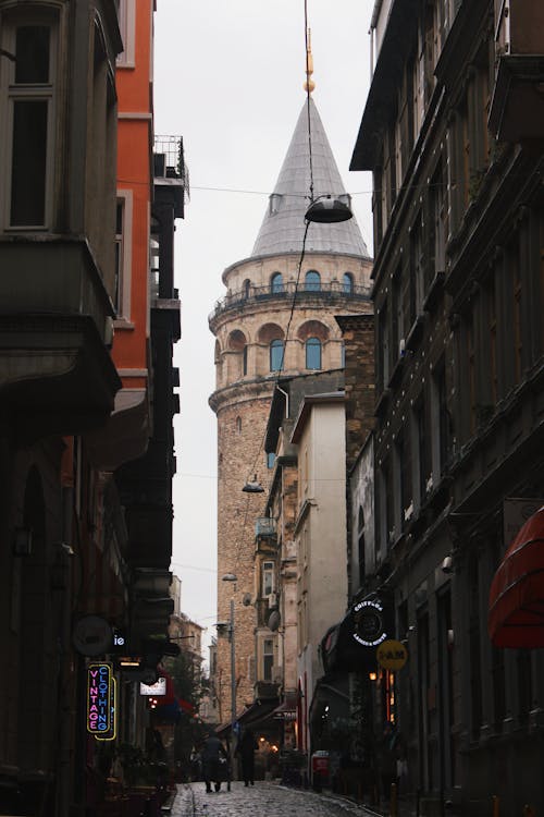 A Galata Tower Between Buildings