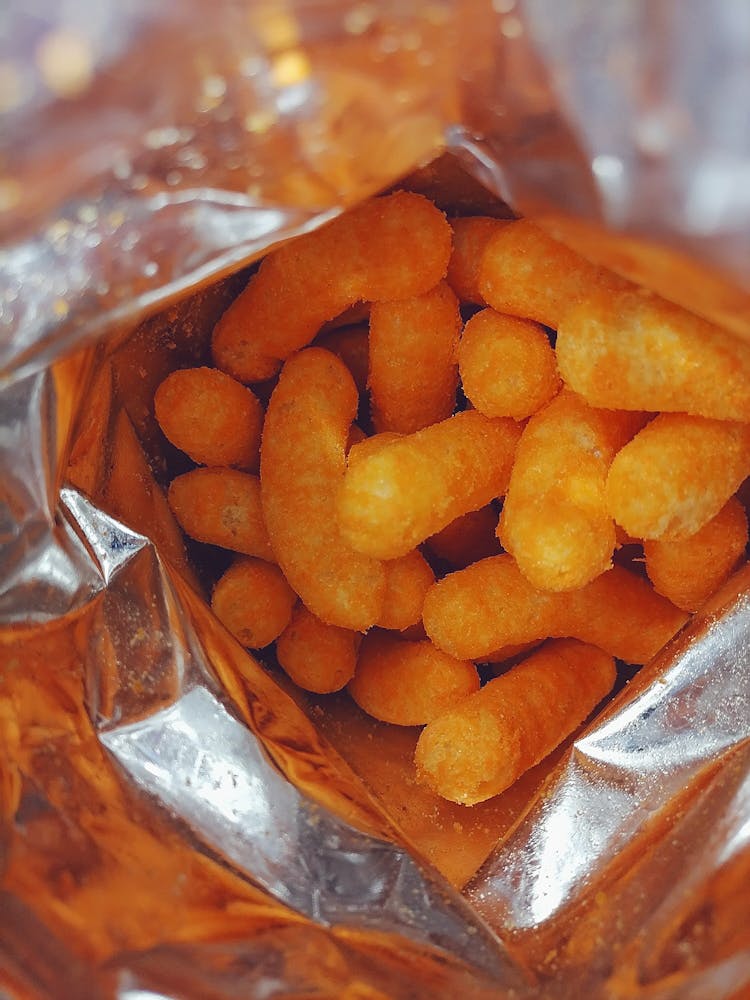 Close-Up Photo Cheese Curls