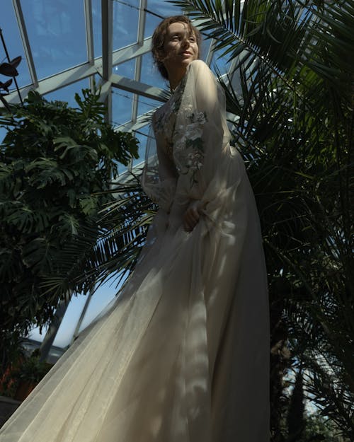 Model Posing in Wedding Dress