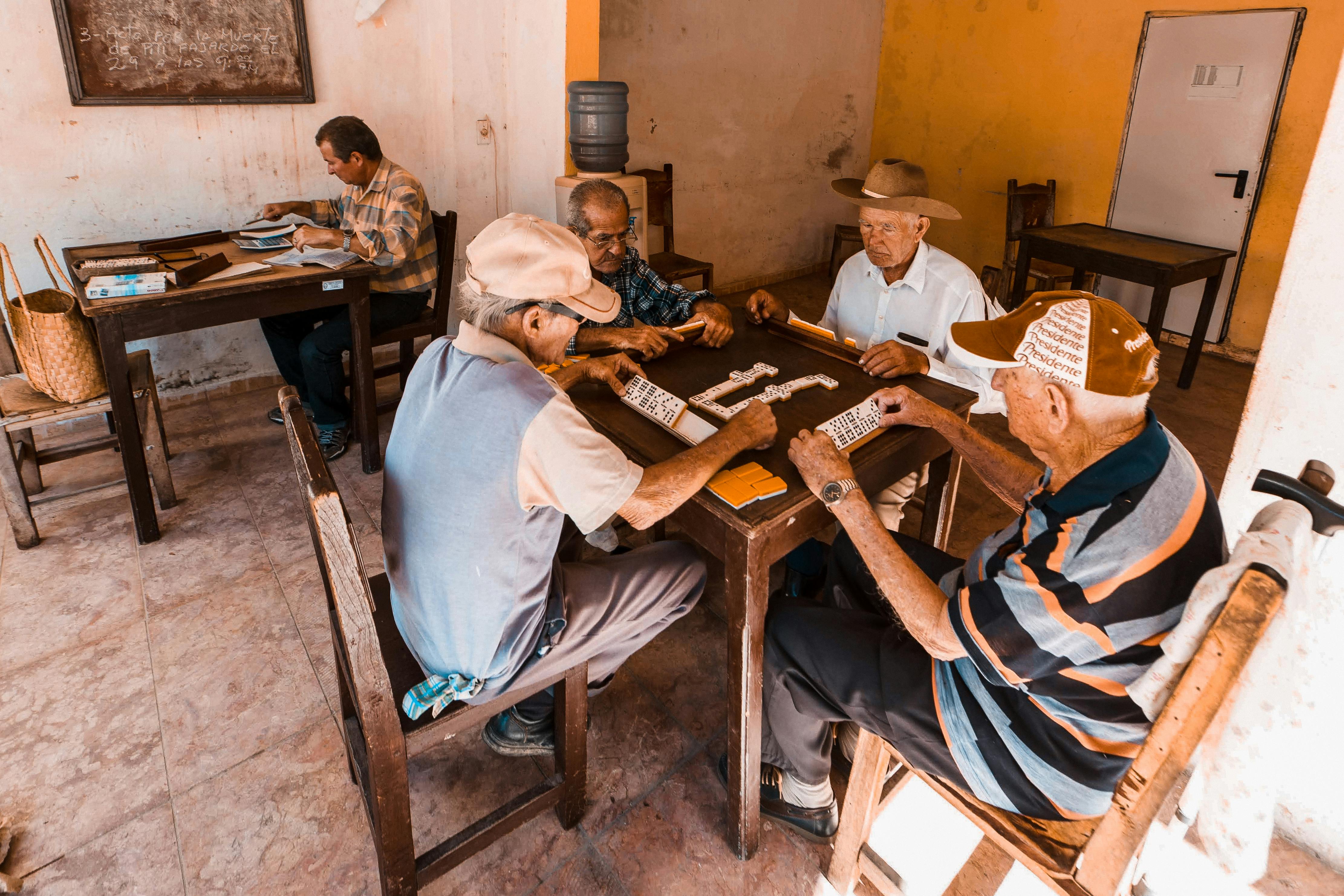 Man playing domino game san hi-res stock photography and images