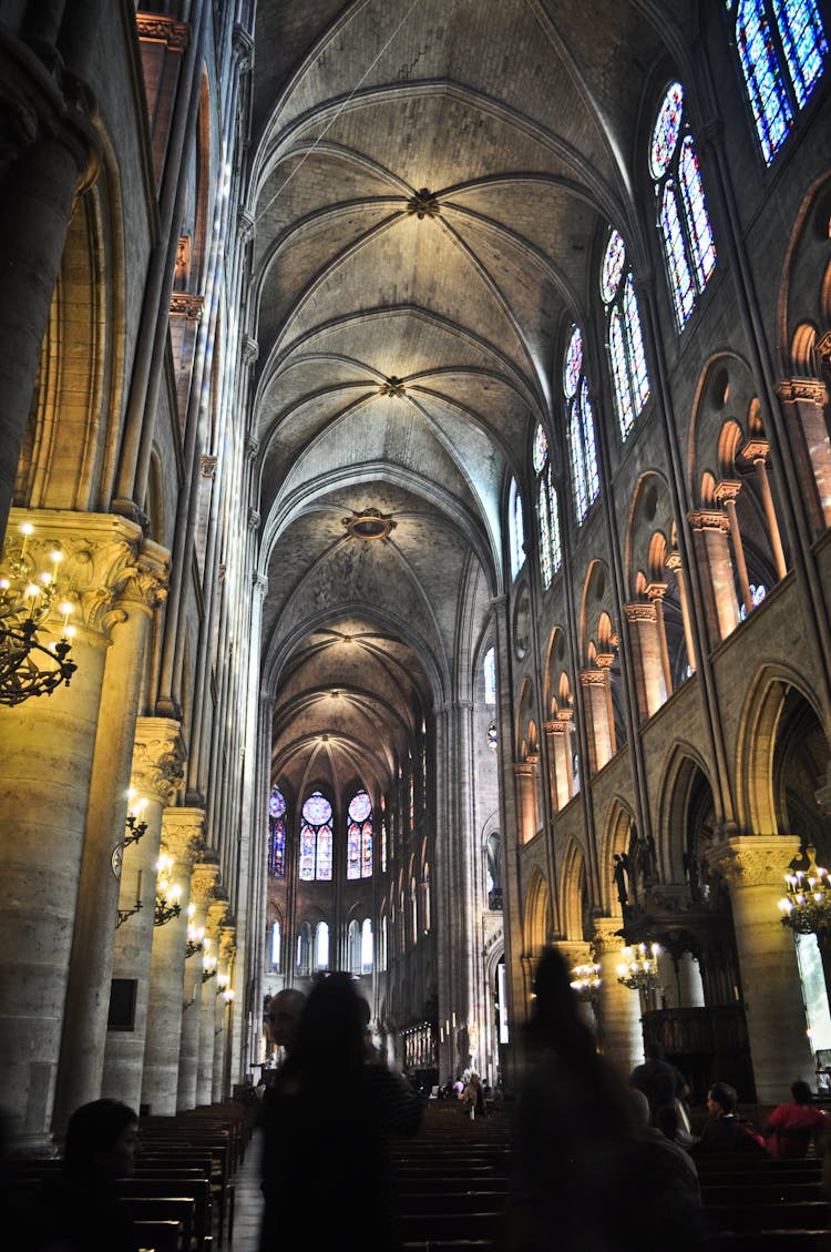 The Interior Of The Notre Dame De Paris