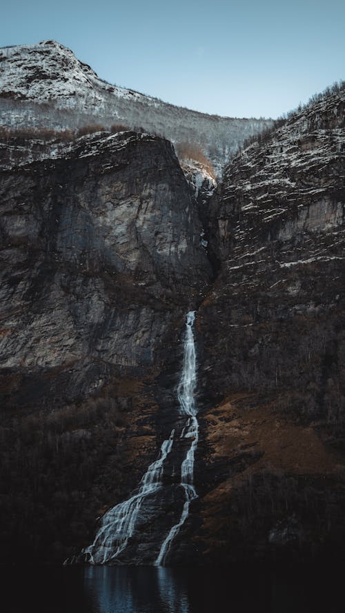 Water Falls in a Rocky Mountain