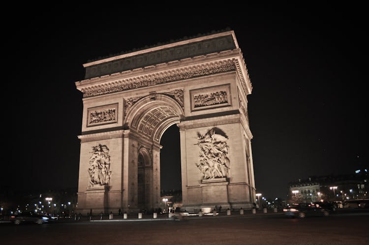 The Arc De Triomphe At Night